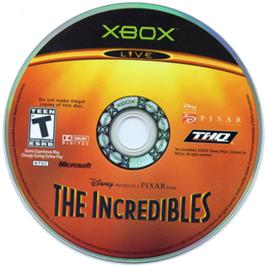 Artwork on the CD for Incredibles on the Microsoft Xbox.