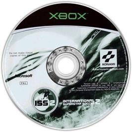 Artwork on the CD for International Superstar Soccer 2 on the Microsoft Xbox.