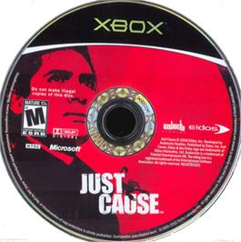 Artwork on the CD for Just Cause on the Microsoft Xbox.