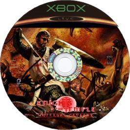 Artwork on the CD for Knights of the Temple: Infernal Crusade on the Microsoft Xbox.