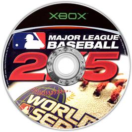 Artwork on the CD for Major League Baseball 2K5 - World Series Edition on the Microsoft Xbox.
