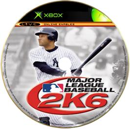 Artwork on the CD for Major League Baseball 2K6 on the Microsoft Xbox.