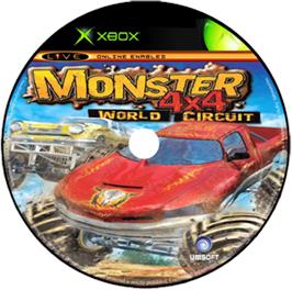Artwork on the CD for Monster 4x4: World Circuit on the Microsoft Xbox.