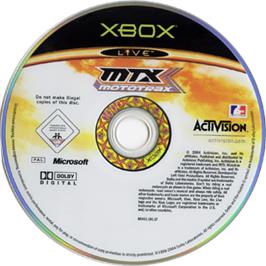 Artwork on the CD for Mtx Mototrax on the Microsoft Xbox.