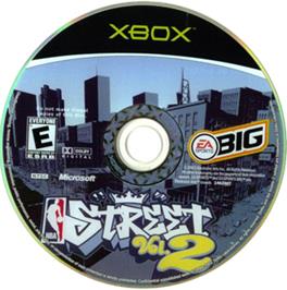 Artwork on the CD for NBA Street Vol. 2 on the Microsoft Xbox.