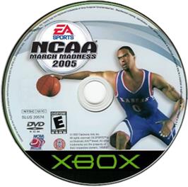 Artwork on the CD for NCAA March Madness 2005 on the Microsoft Xbox.