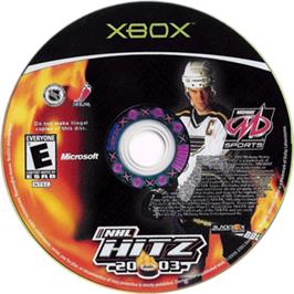 Artwork on the CD for NHL Hitz 20-03 on the Microsoft Xbox.
