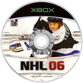 Artwork on the CD for Nhl 06 on the Microsoft Xbox.