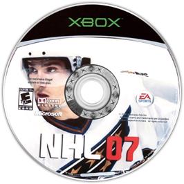 Artwork on the CD for Nhl 07 on the Microsoft Xbox.