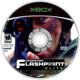 Artwork on the CD for Operation Flashpoint: Elite on the Microsoft Xbox.