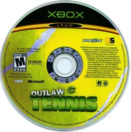 Artwork on the CD for Outlaw Tennis on the Microsoft Xbox.