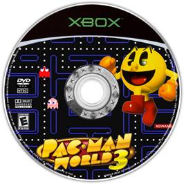 Artwork on the CD for Pac-man World 3 on the Microsoft Xbox.