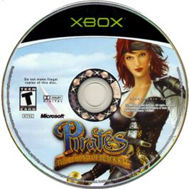 Artwork on the CD for Pirates: The Legend of Black Kat on the Microsoft Xbox.