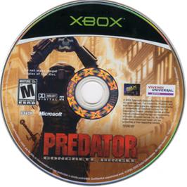 Artwork on the CD for Predator: Concrete Jungle on the Microsoft Xbox.