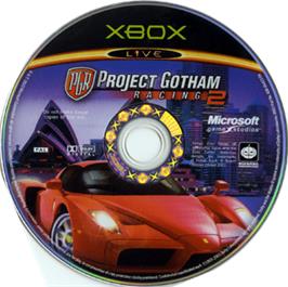 Artwork on the CD for Project Gotham Racing 2 on the Microsoft Xbox.