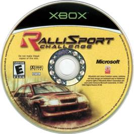 Artwork on the CD for RalliSport Challenge on the Microsoft Xbox.