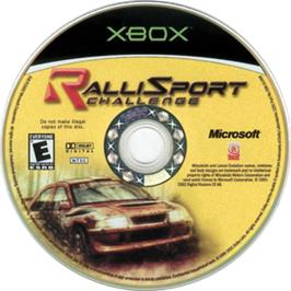 Artwork on the CD for Rallisport Challenge on the Microsoft Xbox.