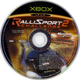 Artwork on the CD for Rallisport Challenge 2 on the Microsoft Xbox.