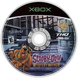 Artwork on the CD for Scooby Doo!: Mystery Mayhem on the Microsoft Xbox.