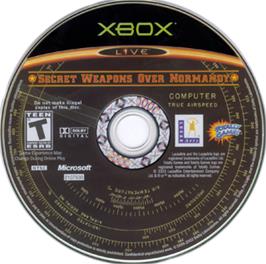 Artwork on the CD for Secret Weapons Over Normandy on the Microsoft Xbox.