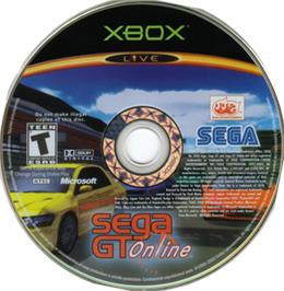 Artwork on the CD for Sega Gt Online on the Microsoft Xbox.