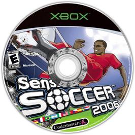 Artwork on the CD for Sensible Soccer 2006 on the Microsoft Xbox.