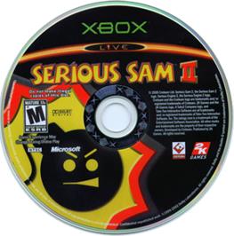 Artwork on the CD for Serious Sam 2 on the Microsoft Xbox.