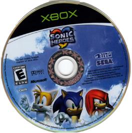 Artwork on the CD for Sonic Heroes on the Microsoft Xbox.