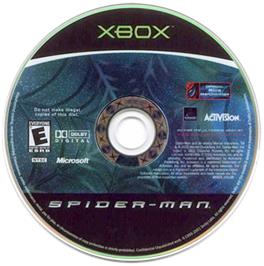 Artwork on the CD for Spider-Man: The Movie on the Microsoft Xbox.