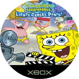 Artwork on the CD for SpongeBob SquarePants: Lights, Camera, Pants on the Microsoft Xbox.
