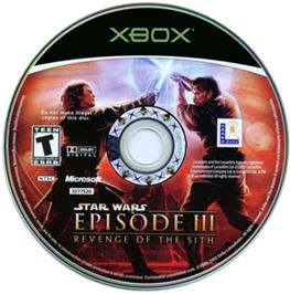 Artwork on the CD for Star Wars: Episode III - Revenge of the Sith on the Microsoft Xbox.
