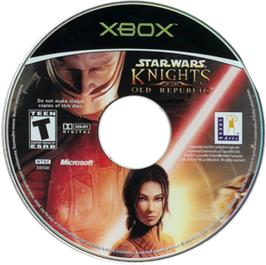 Artwork on the CD for Star Wars: Knights of the Old Republic on the Microsoft Xbox.