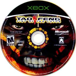 Artwork on the CD for Tao Feng: Fist of the Lotus on the Microsoft Xbox.