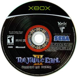 Artwork on the CD for ToeJam & Earl III: Mission to Earth on the Microsoft Xbox.