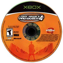 Artwork on the CD for Tony Hawk's Pro Skater 4 on the Microsoft Xbox.