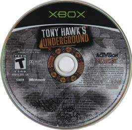 Artwork on the CD for Tony Hawk's Underground on the Microsoft Xbox.