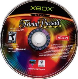 Artwork on the CD for Trivial Pursuit: Unhinged on the Microsoft Xbox.