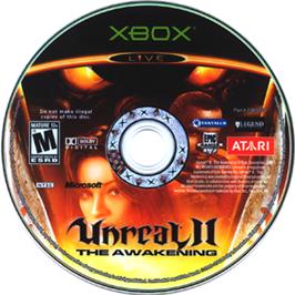 Artwork on the CD for Unreal II: The Awakening on the Microsoft Xbox.