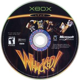 Artwork on the CD for Whacked on the Microsoft Xbox.