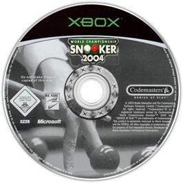Artwork on the CD for World Championship Snooker 2004 on the Microsoft Xbox.