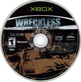 Artwork on the CD for Wreckless - The Yakuza Missions on the Microsoft Xbox.