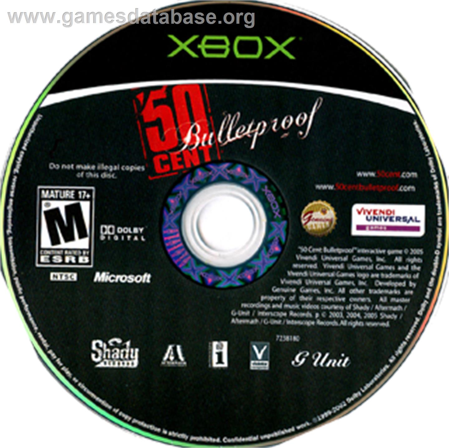 50 Cent: Bulletproof - Microsoft Xbox - Artwork - CD