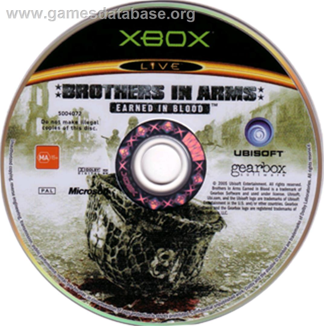Brothers in Arms: Earned in Blood - Microsoft Xbox - Artwork - CD