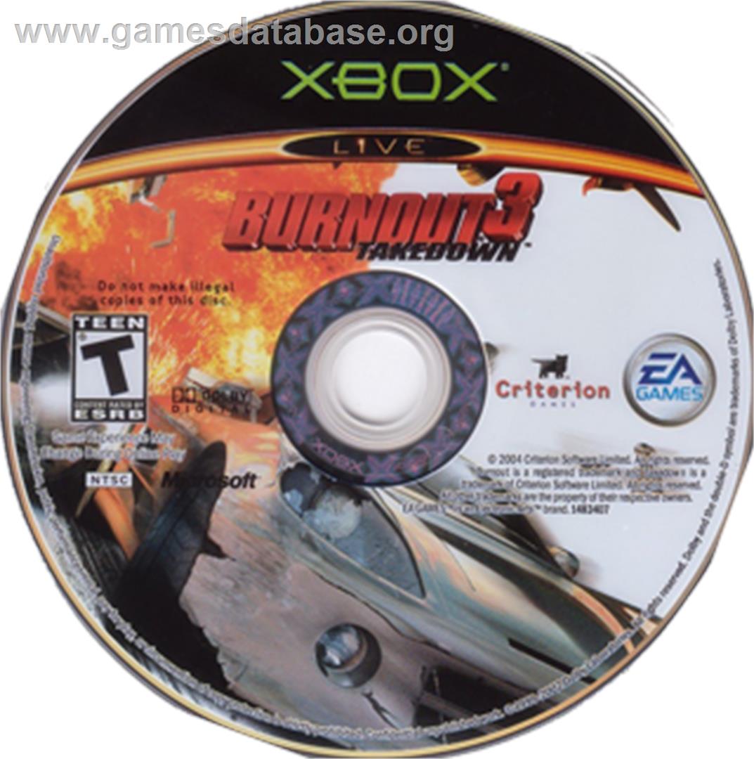 Burnout 3 - Takedown - Microsoft Xbox - Artwork - CD