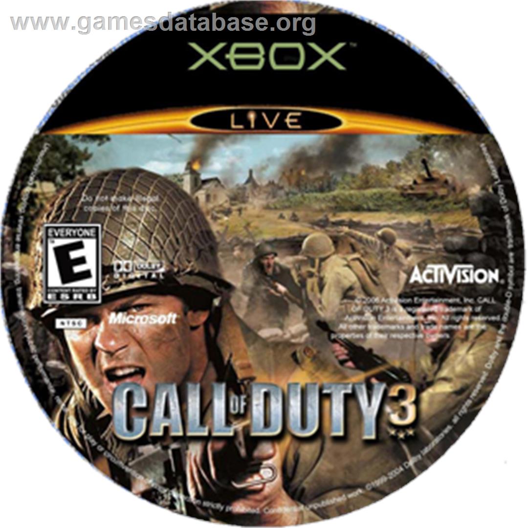 Call of Duty 3 - Microsoft Xbox - Artwork - CD
