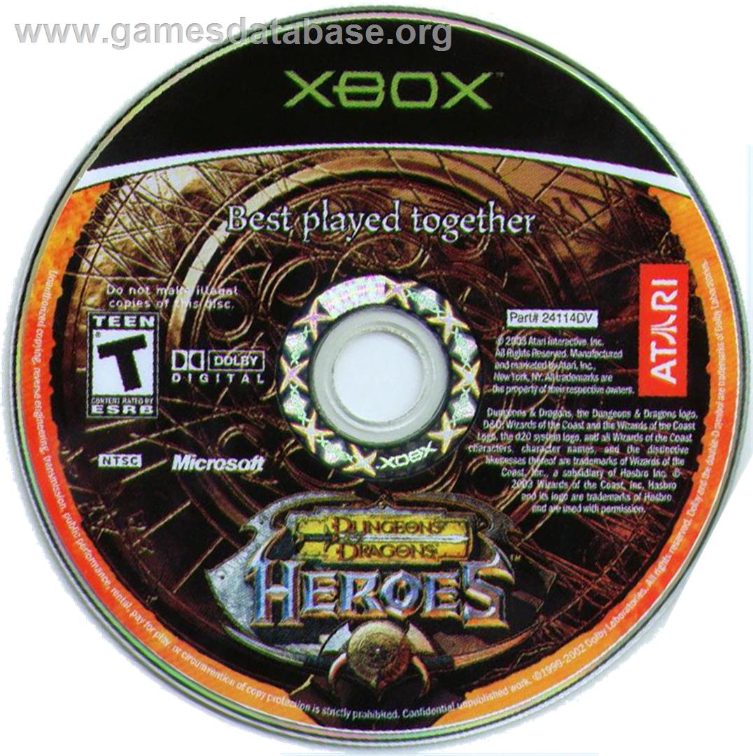 Dungeons And Dragons - Heroes - Microsoft Xbox - Artwork - CD