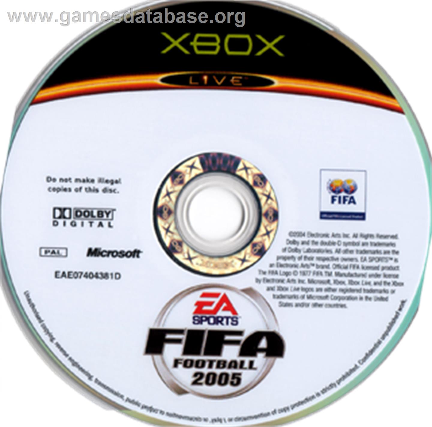 FIFA Football 2005 - Microsoft Xbox - Artwork - CD