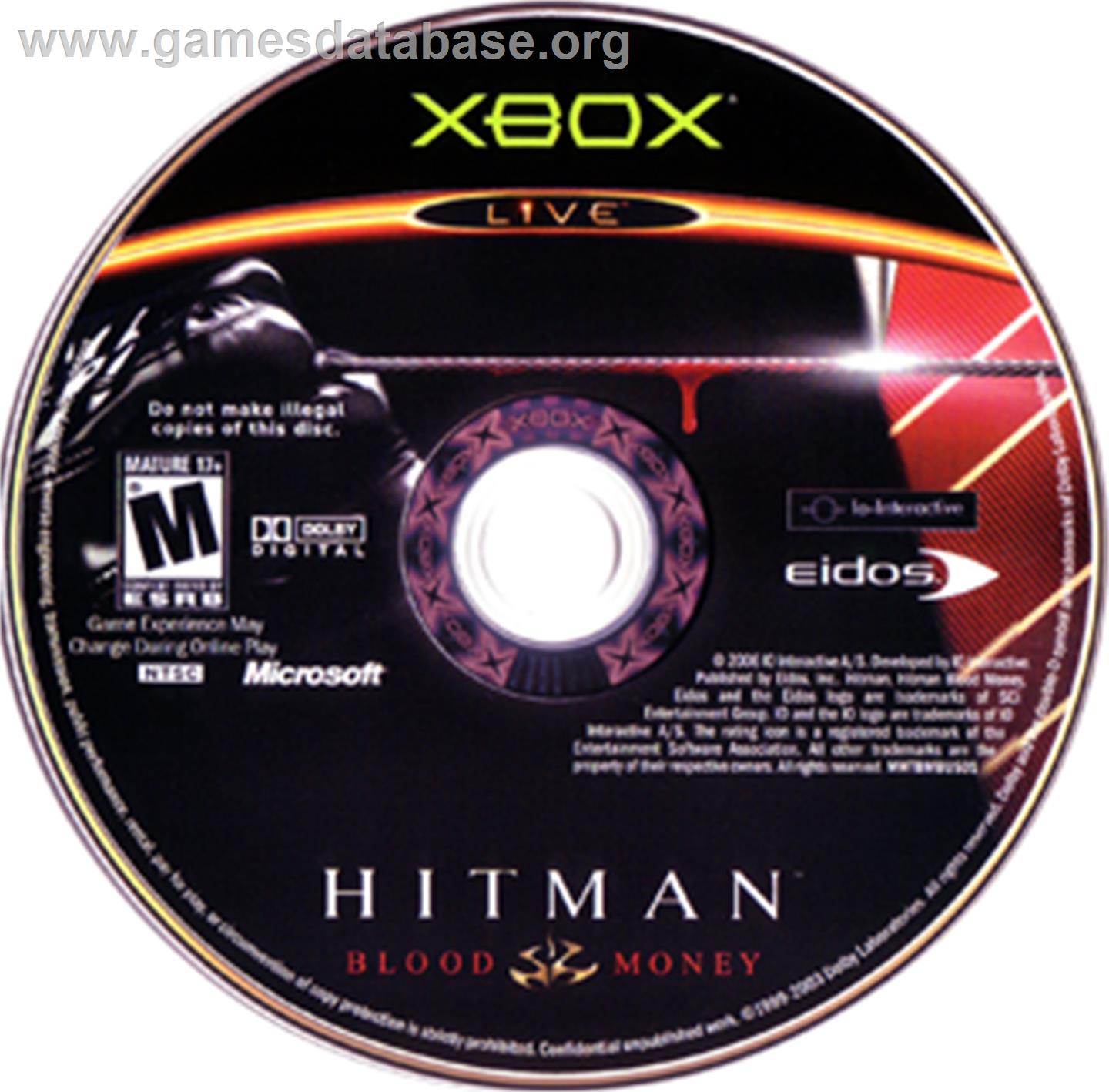 Hitman - Blood Money - Microsoft Xbox - Artwork - CD