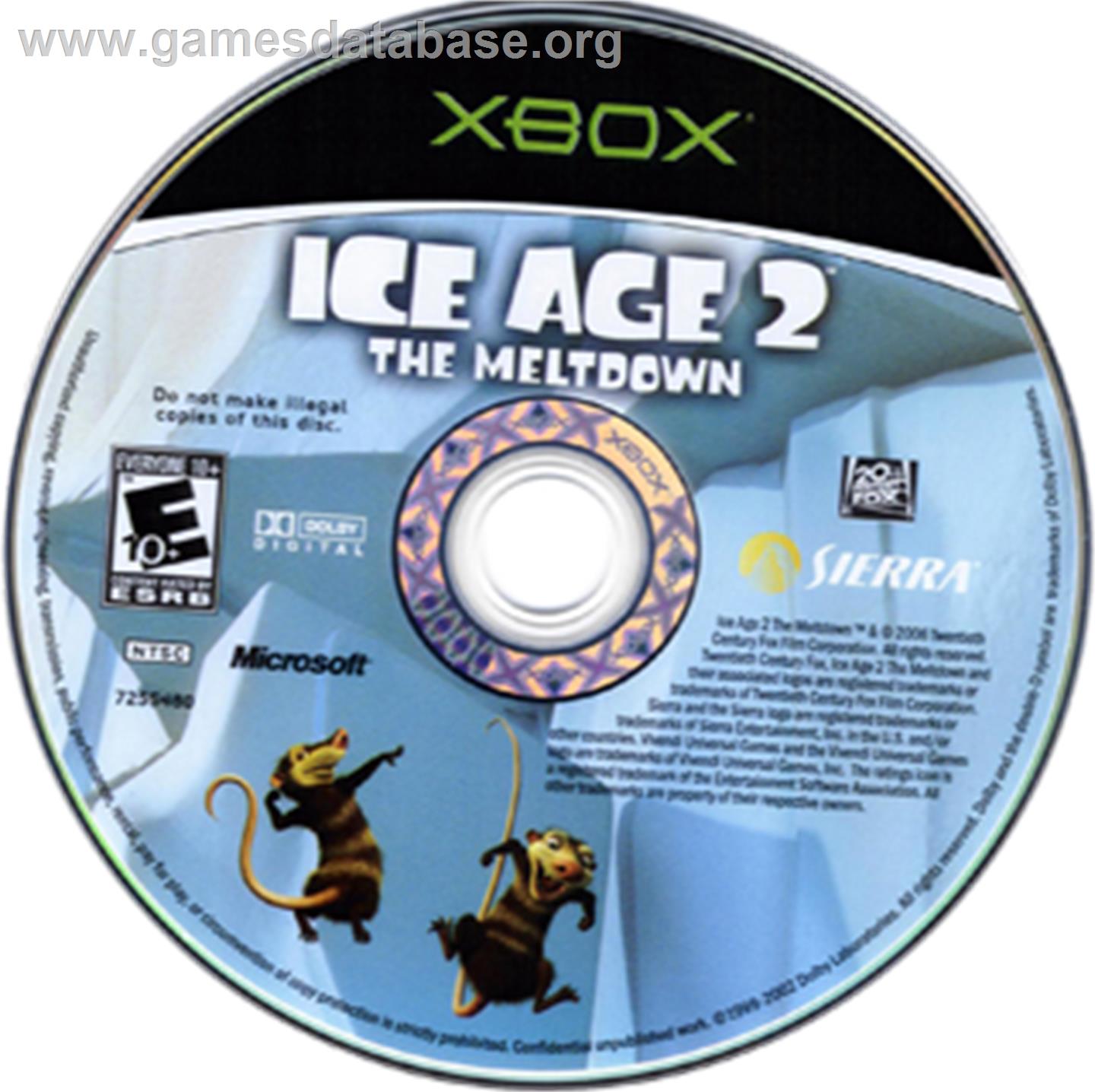 Ice Age 2: The Meltdown - Microsoft Xbox - Artwork - CD