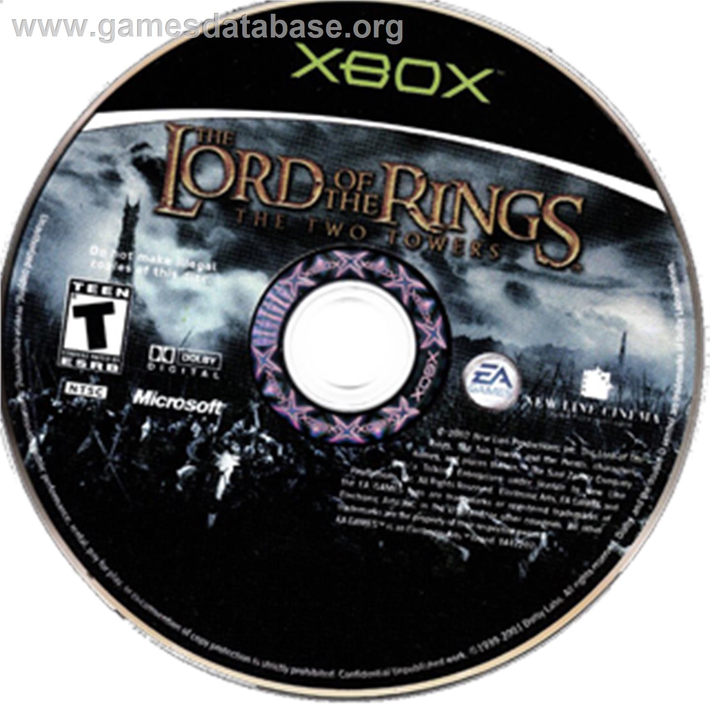Lord Of The Rings, The - The Two Towers - Microsoft Xbox - Artwork - CD